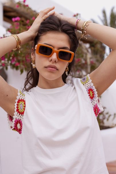 Orange square sunglasses