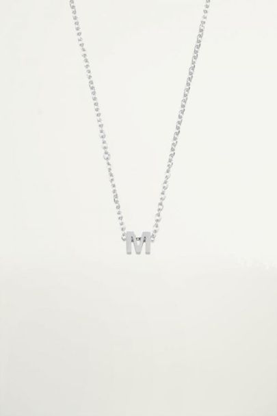 Silver initial necklace