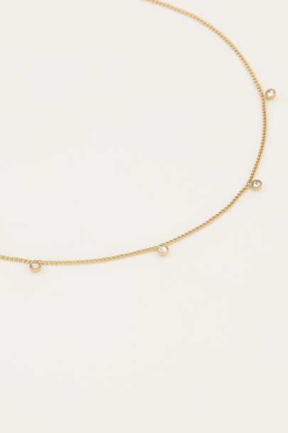 Necklace five rhinestones