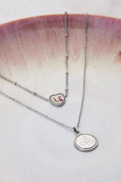 Wildflower heart necklace