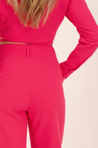 Roze pantalon linnen look