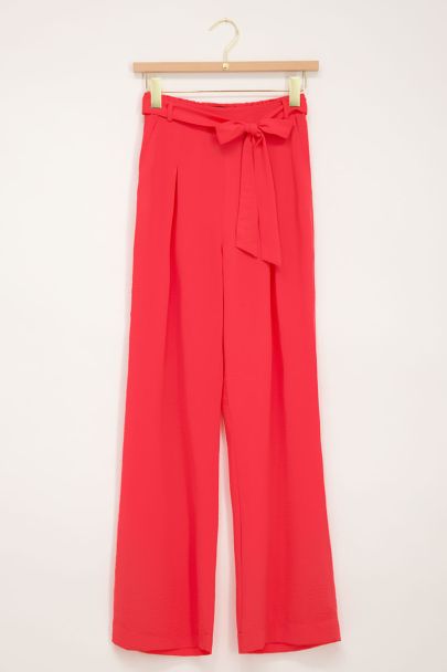 Coral wide leg trousers with belt