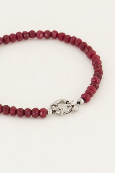 Bracelet de perles avec fermoir argenté