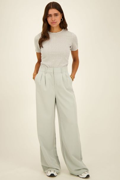 Lichtblauwe pantalon wide leg