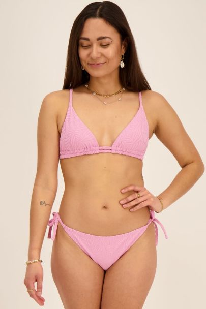 Light pink textured bikini top