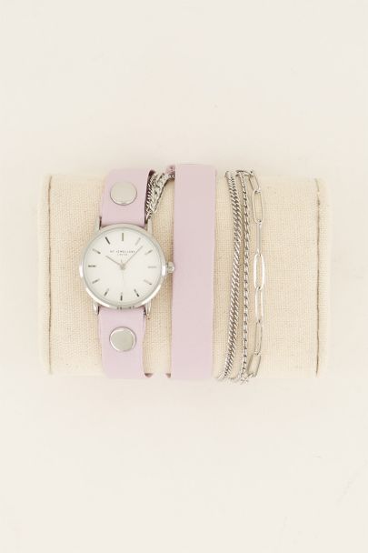 Lilac watch with double strap