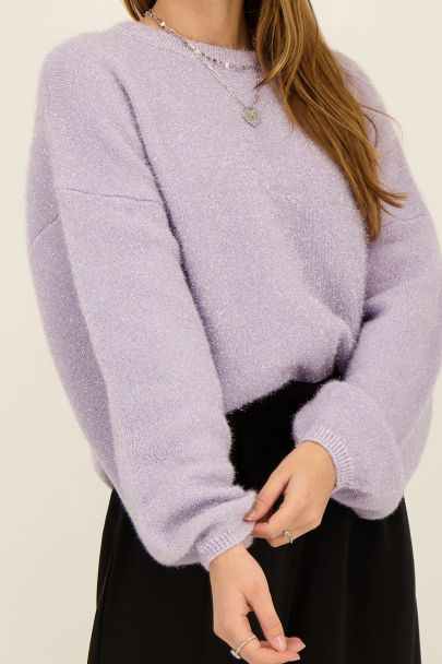 Fliederfarbener Party Pullover