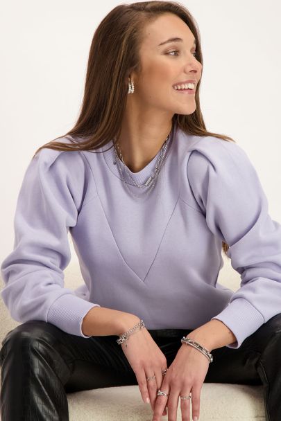 Lila sweater met V shape 