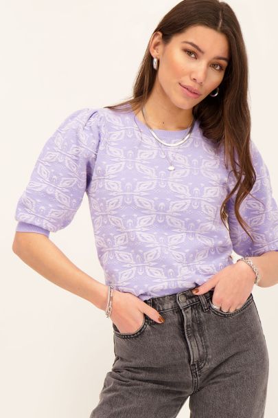 Lilac top with jacquard