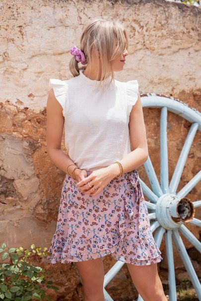 Lilac wrapskirt with floral print