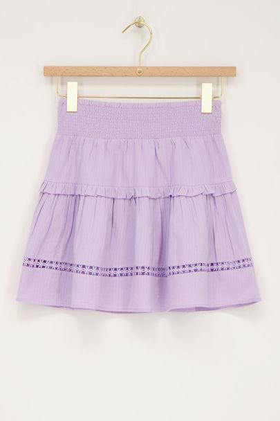 Lila mini rok met ruffle