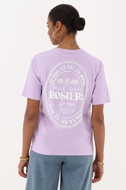 Lila T-shirt "Rue des rosiers"