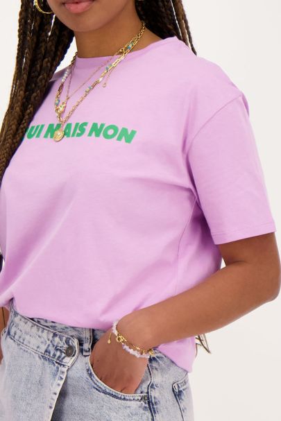 Lila T-shirt ''Oui mais non'' 