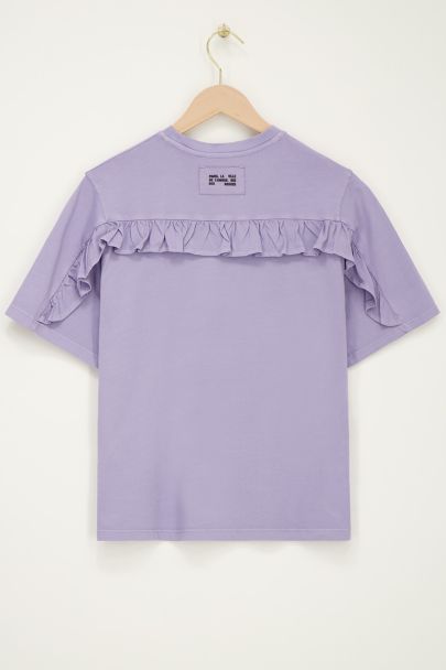 Lila T-shirt met ruffle