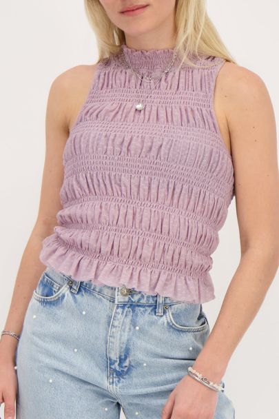 Lilac tulle smock top