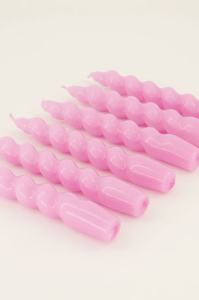 Bougies torsadées rose clair