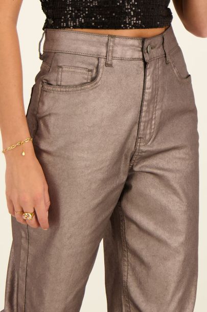 Metallic coated jeans