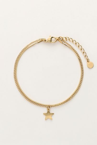 Minimalist double bracelet with star charm | My Jewellery