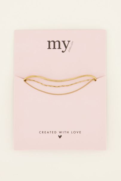 Armband met minimalistiche schakels & driedubbel