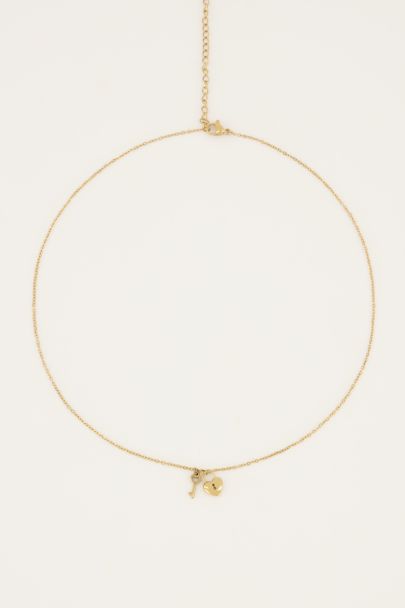Ketting hartjes slot & sleutel