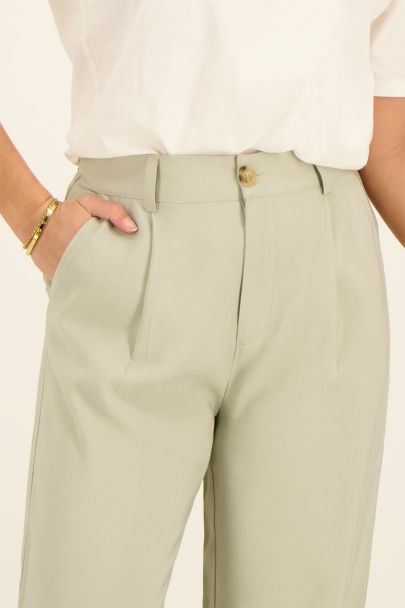 Lichtgroene pantalon wijdvallend