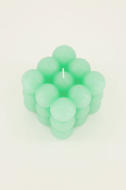 Mintgroene grote bubble kaars 