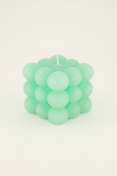 Mint green large bubble candle