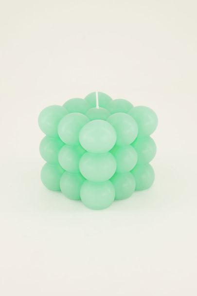 Mintgroene grote bubble kaars 