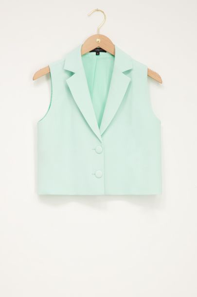 Mint green gilet with double button
