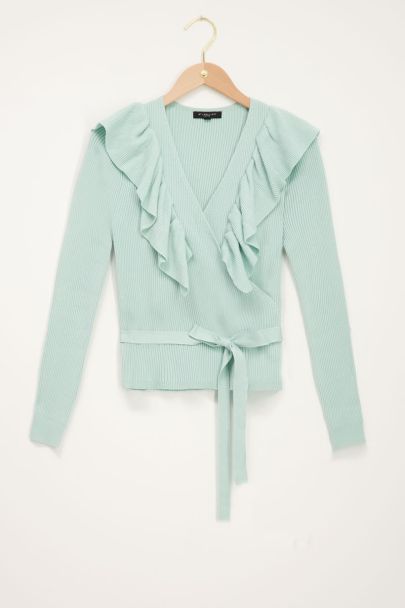 Mintgroen overslagvest met ruffle