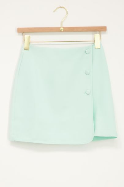 Mint green A-line skirt with buttons
