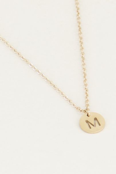 Initial necklace gold charm