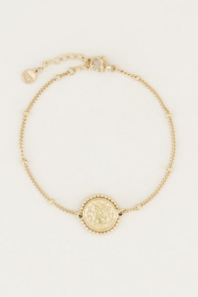 Bracelet with vintage coin, charm bracelet
