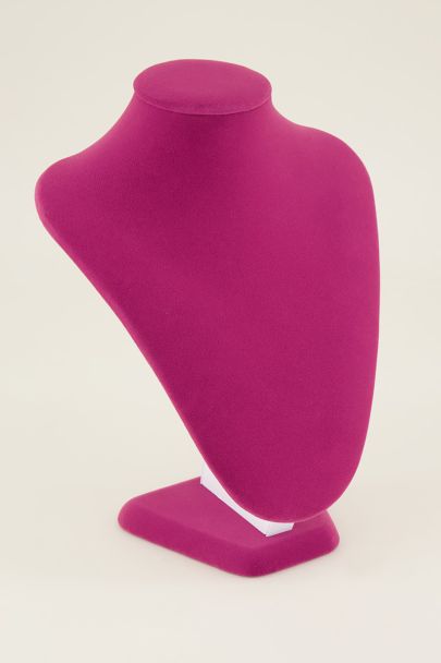 Fuchsiafarbene Schmuckbüste aus Samt  