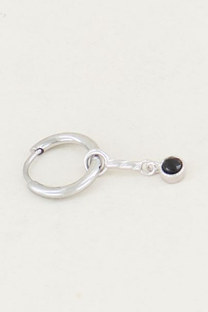 One-piece earring Black Onyx charm