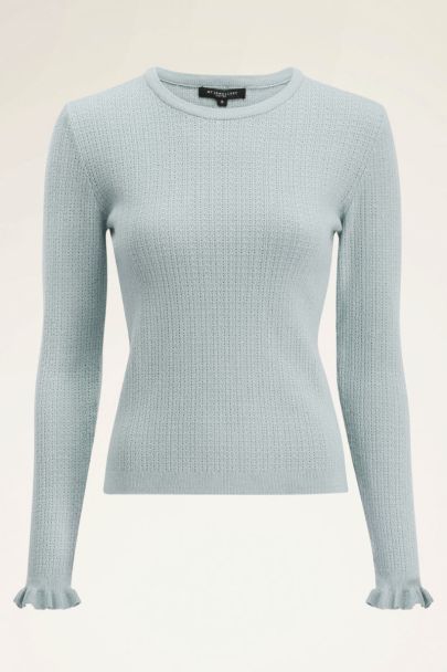 Light blue sweater with rib structure