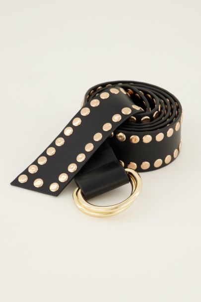 Wide belt with gold studs