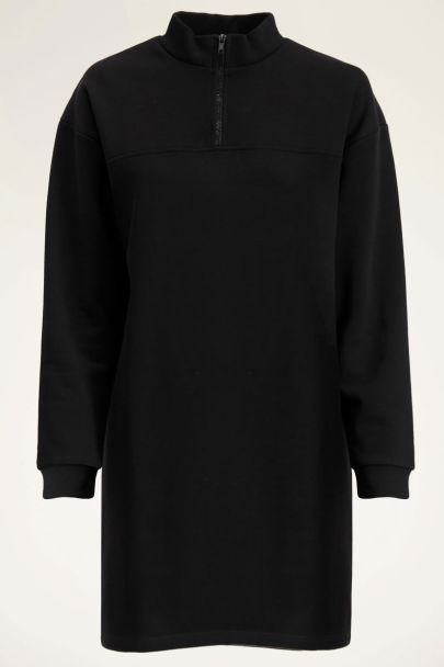 Black sweater dress with zipper