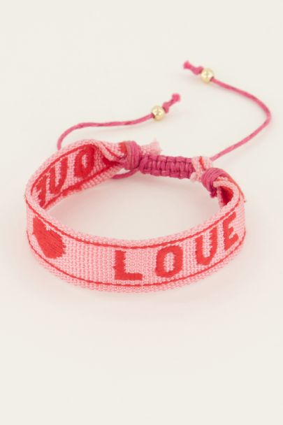 Armband van stof met love | My Jewellery