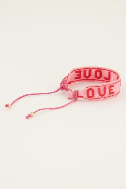 Fabric bracelet with love