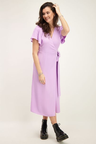  Lilac midi wrap dress