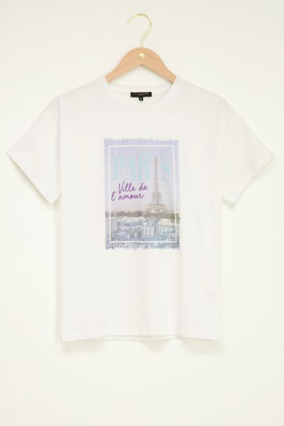 Wit T-shirt Paris print