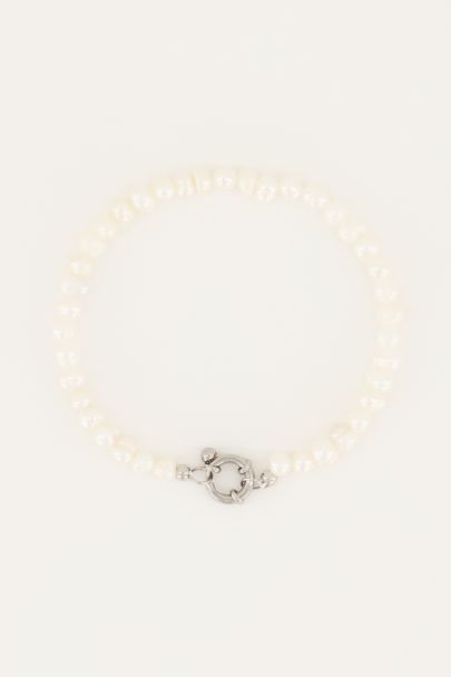 Zoetwaterparel kralen armband met slotje