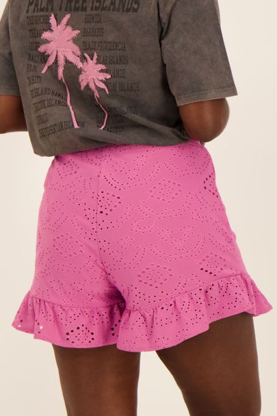 Roze skort met embroidery