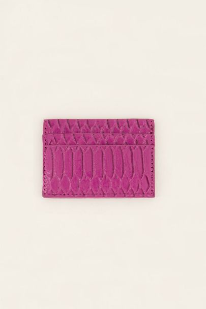 Fuchsia pasjeshouder met croco design