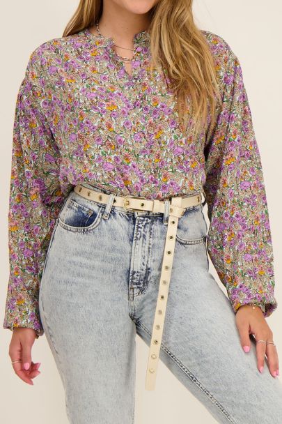 Multikleur blouse met bloemenprint