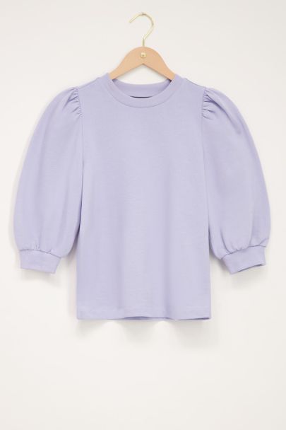 Sweat bleu à manches trois-quarts