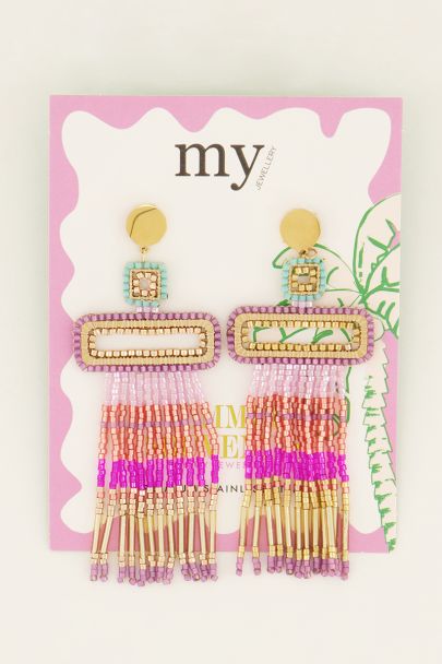 Souvenir statement earrings with Miyuki beads