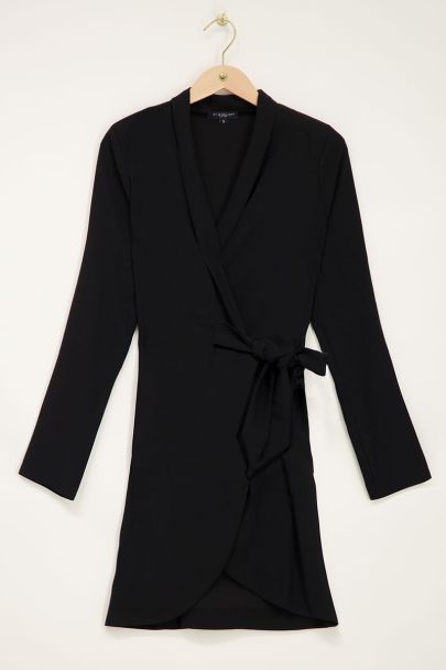 Black long-sleeved blazer dress