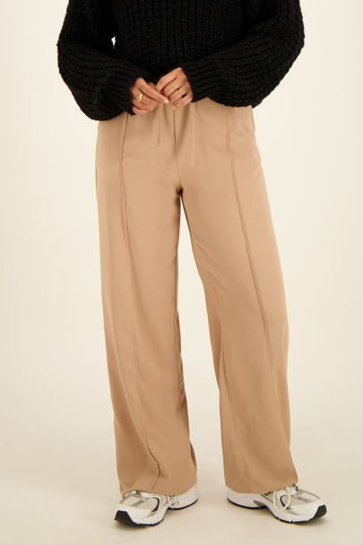 Beige crepe trousers